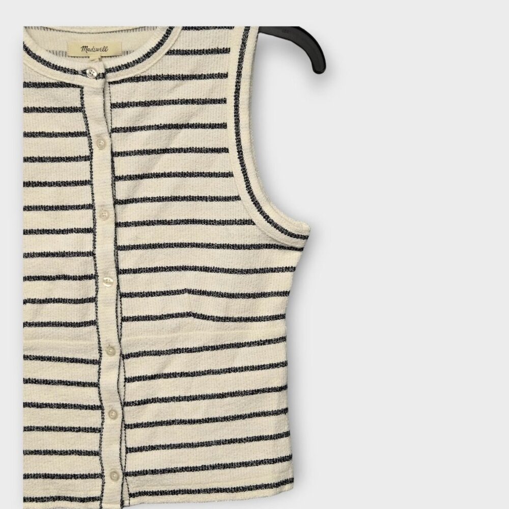 MADEWELL Split-Crewneck Cardigan Tank Top in Lighthouse NWT - Picture 4 of 8
